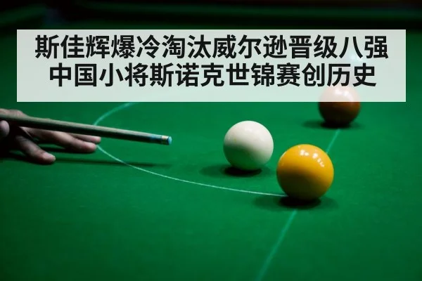 斯佳辉爆冷淘汰威尔逊晋级八强 中国小将斯诺克世锦赛创历史
